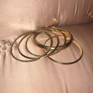 Set of Gold and White Bangles